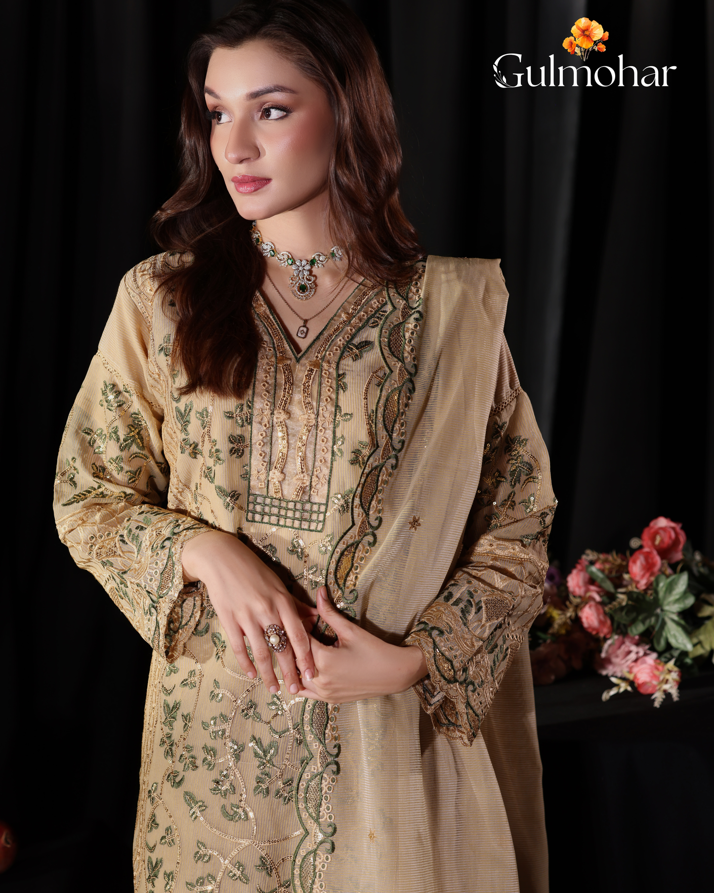 Alina - Khaddi Net with Farshi Shalwar