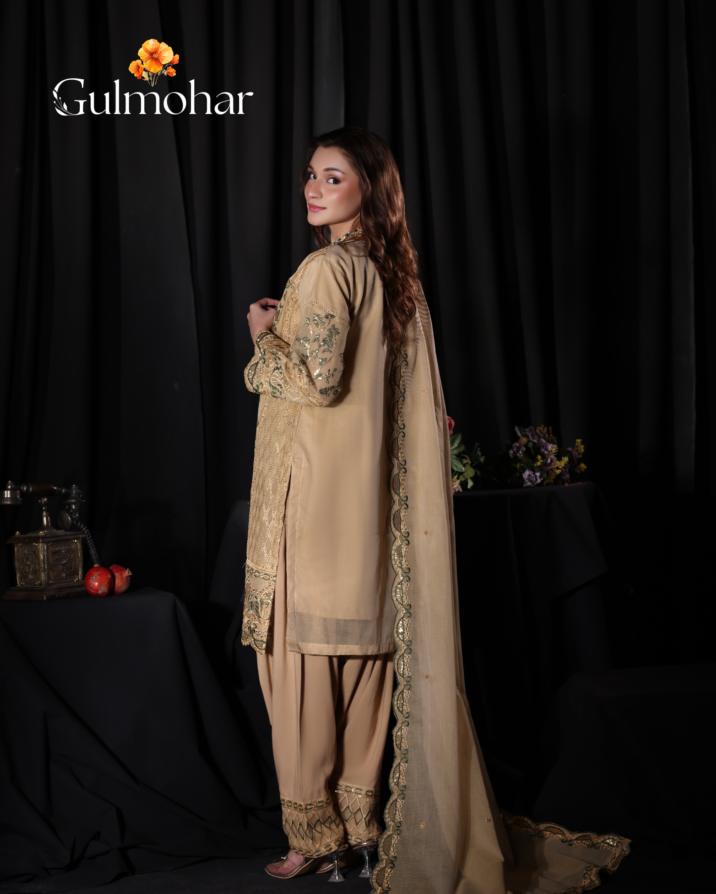 Alina - Khaddi Net with Farshi Shalwar